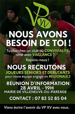 Villeneuve du paréage XV recrute 