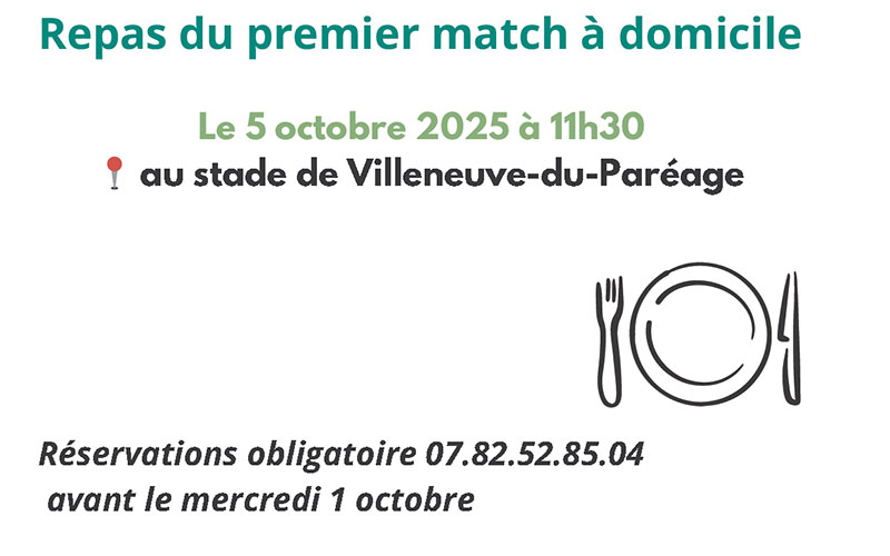 Repas du premier match à domicile