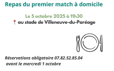 Repas du premier match à domicile - 5 octobre 2025
